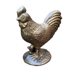 Hahn Gusseisen Antikbraun Schwere Gartenfigur H18cm