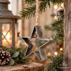 Christbaumschmuck Stern Metall im Vintage-Stil 6 cm