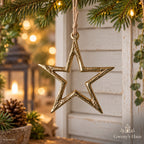 Christbaumschmuck Stern gold zum Aufhängen 9,5 cm