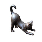 Dekofigur Katze Gusseisen Antikbraun Nostalgie 11cm