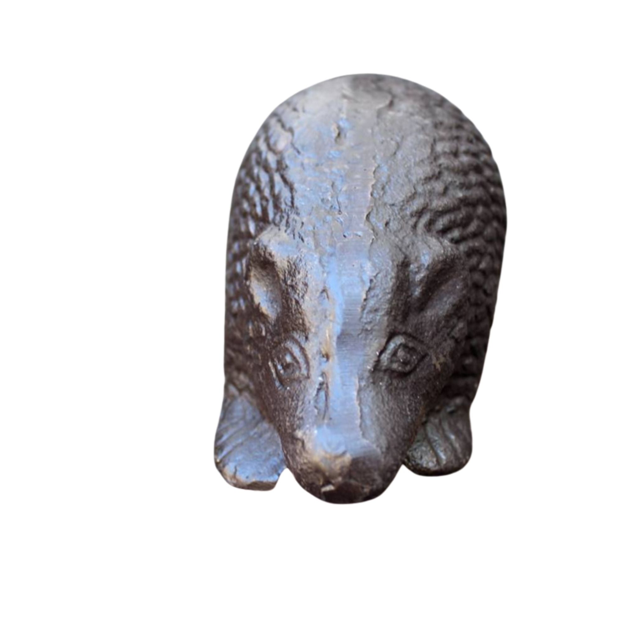 Gusseisen Igel Gartenfigur Antikbraun Landhausstil 13cm