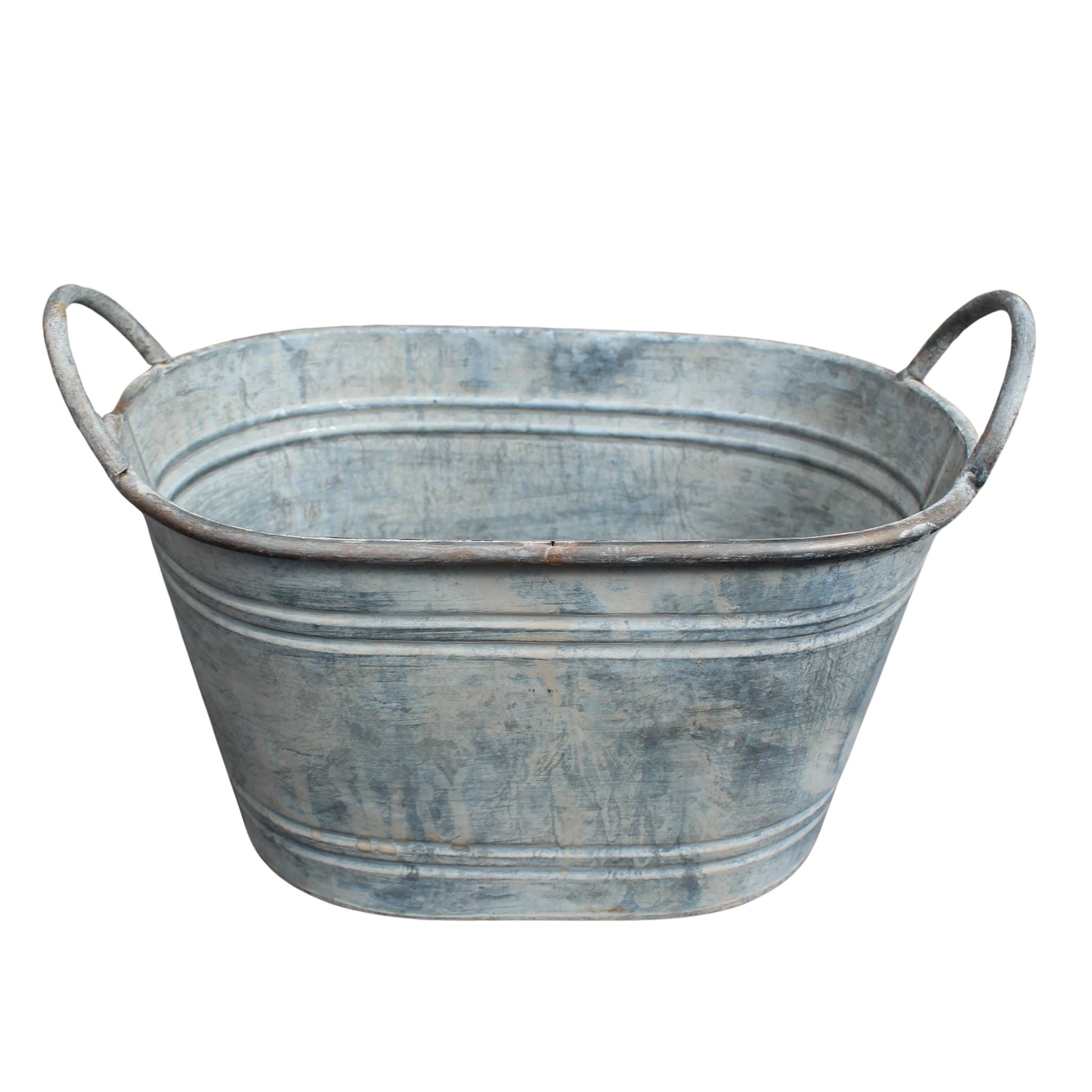 Pflanzkübel zink oval Landhausstil L36cm