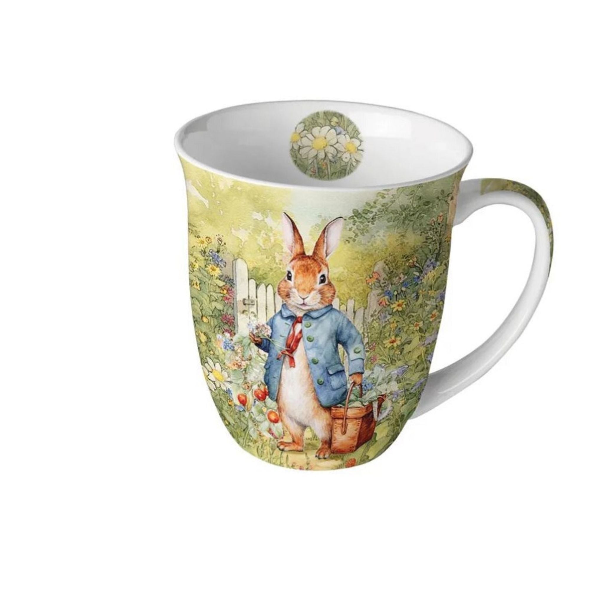 Porzellan Tasse Hasenbesuch im Frühling Ostern 0,4L