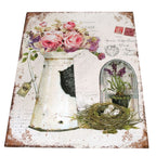 Blechschild Kanne Rosen Shabby Wandbild 25 x 33 cm