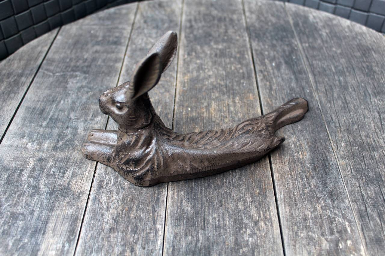 Dekofigur Hase liegend Gusseisen