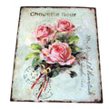 Blechschild Rosen Shabby Vintage Postkartenstil Nostalgie