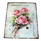 Blechschild Rosen Shabby Vintage Postkartenstil Nostalgie