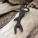Flaschenöffner Geweih Gusseisen antikbraun