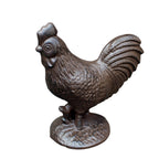 Hahn Gusseisen Antikbraun Schwere Gartenfigur H18cm