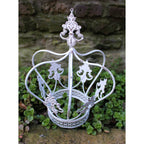 Shabby Pflanzkrone weiß Metall H27cm