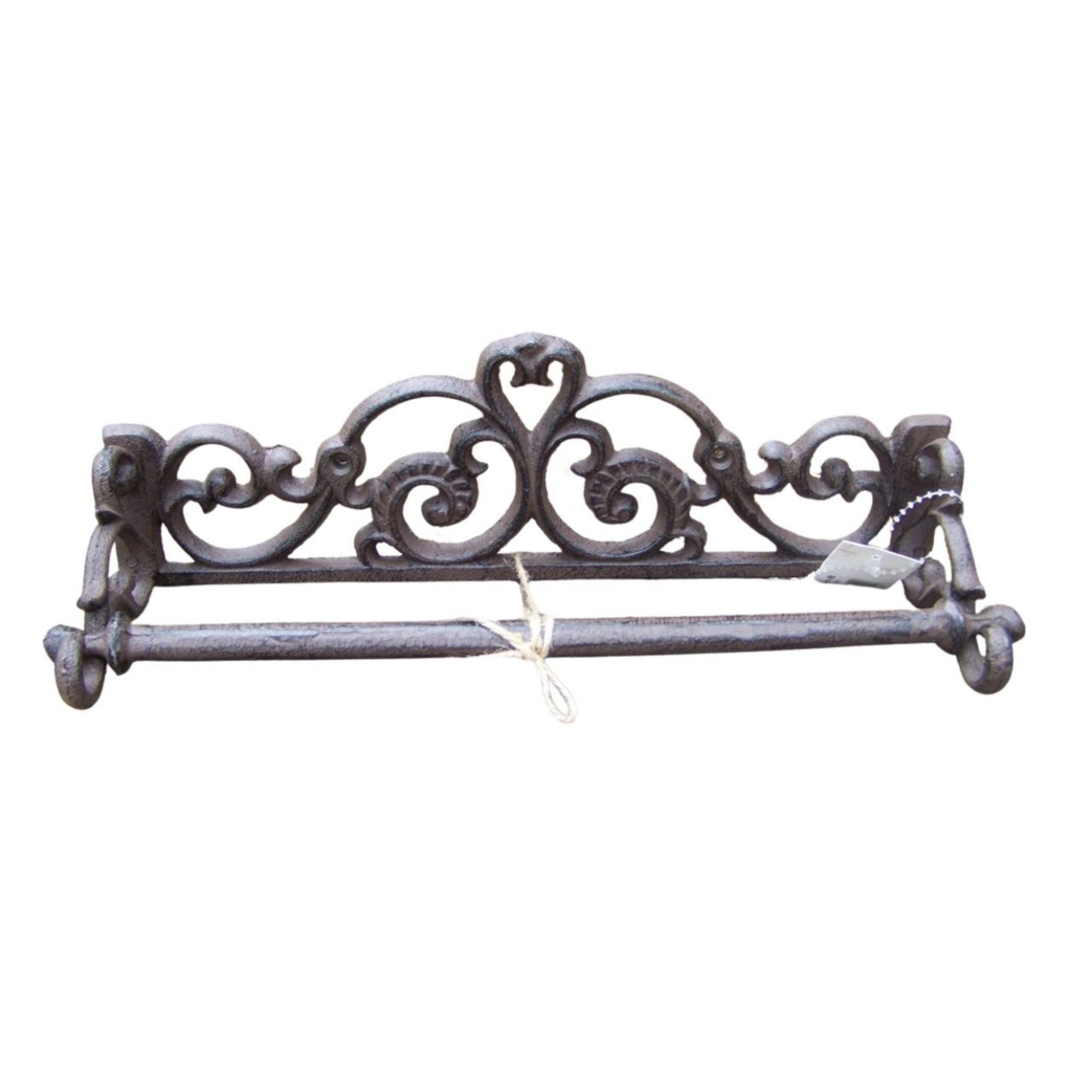 Wand Küchenrollenhalter antikbraun Gusseisen Landhausstil