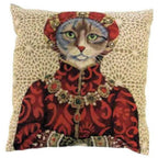 Gobelin Kissen Katze Mittelalter Zierkissen incl Füllung