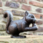 Gusseisen Eichhörnchen Gartenfigur Antikbraun Landhaus 13,5 cm