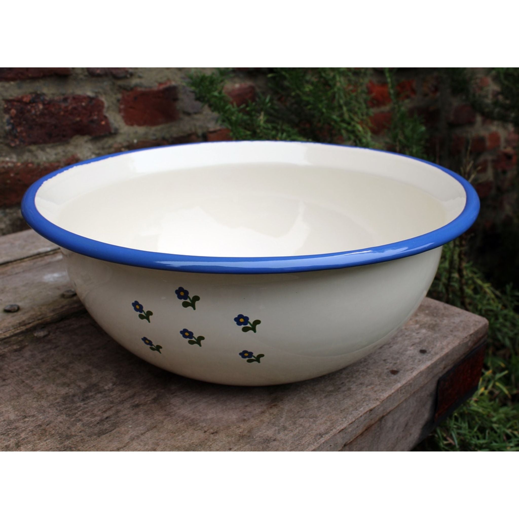 Emaille Schüssel Blümchen im Landhausstil 36cm