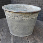 Zink Pflanzkübel Relief-Rand Vintage-Stil 22cm