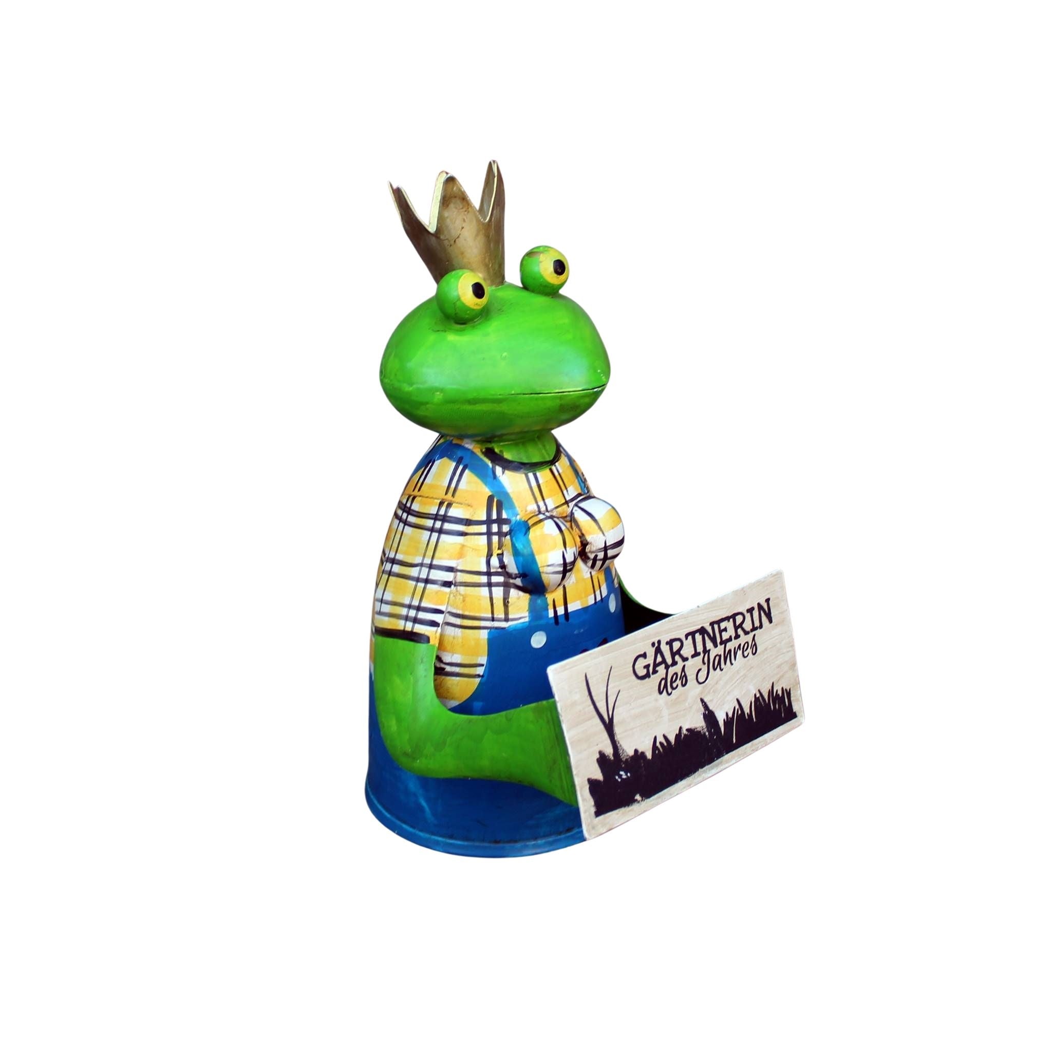 Zaunhocker Frosch Gärtnerin des Jahres Metallfigur 21cm