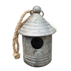 Zink Vogelhaus Rund Rustikal Vintage-Stil H22 cm