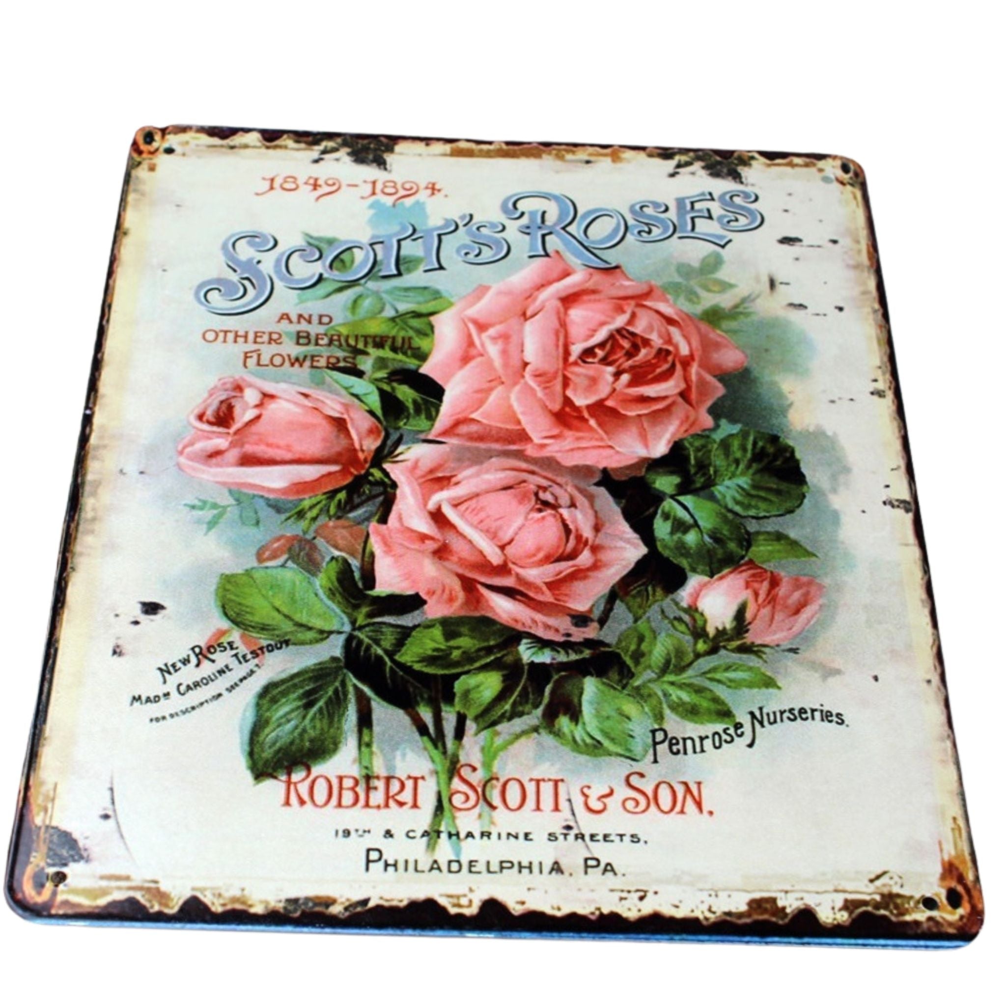 Shabby Blechschild Rosen Nostalgie Retro