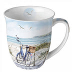 Porzellan Tasse Fahrrad am Strand Maritimer Stil 0,4L