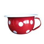 Emaille Nachttopf Rot Weiß gepunktet Vintage 18 cm