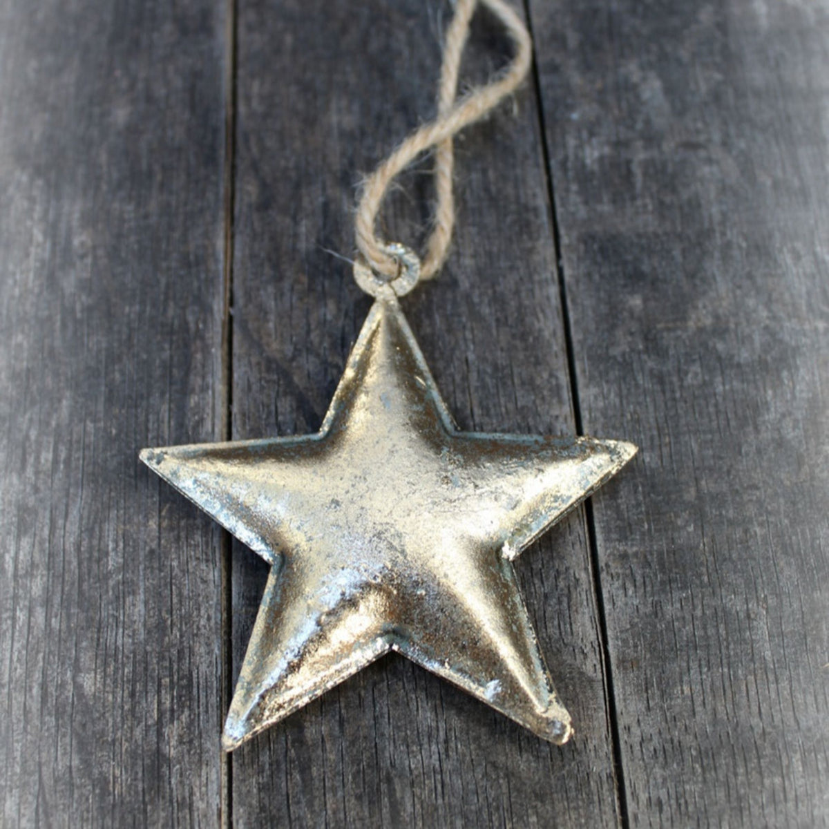 Metallstern gold Shabby Chic zum Aufhängen 8 cm