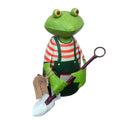Zaunhocker Frosch mit Schaufel