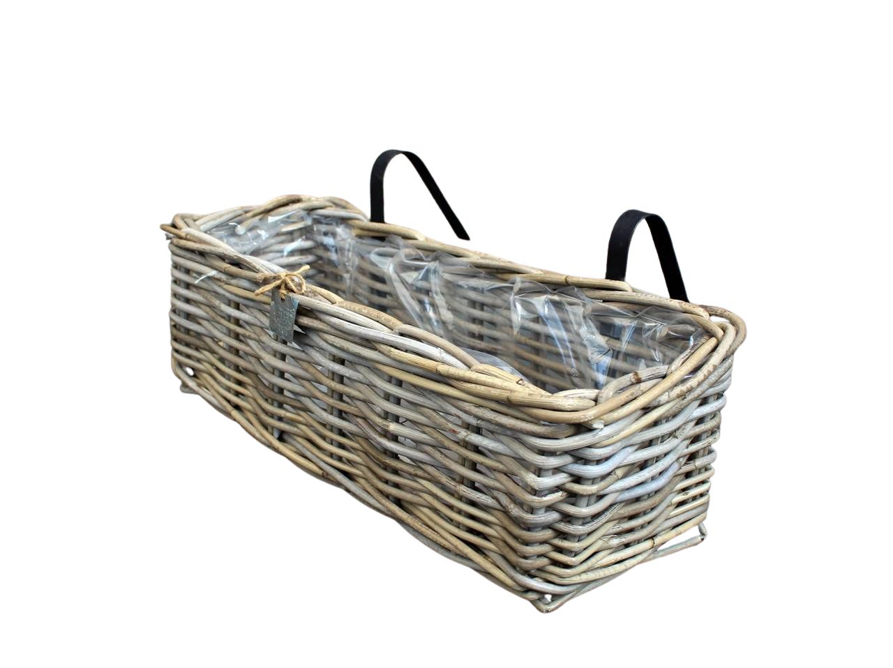 Balkonkasten Rattan grau Landhaus L46cm