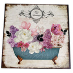 Shabby Blechschild Blumen Bad Dekoschild