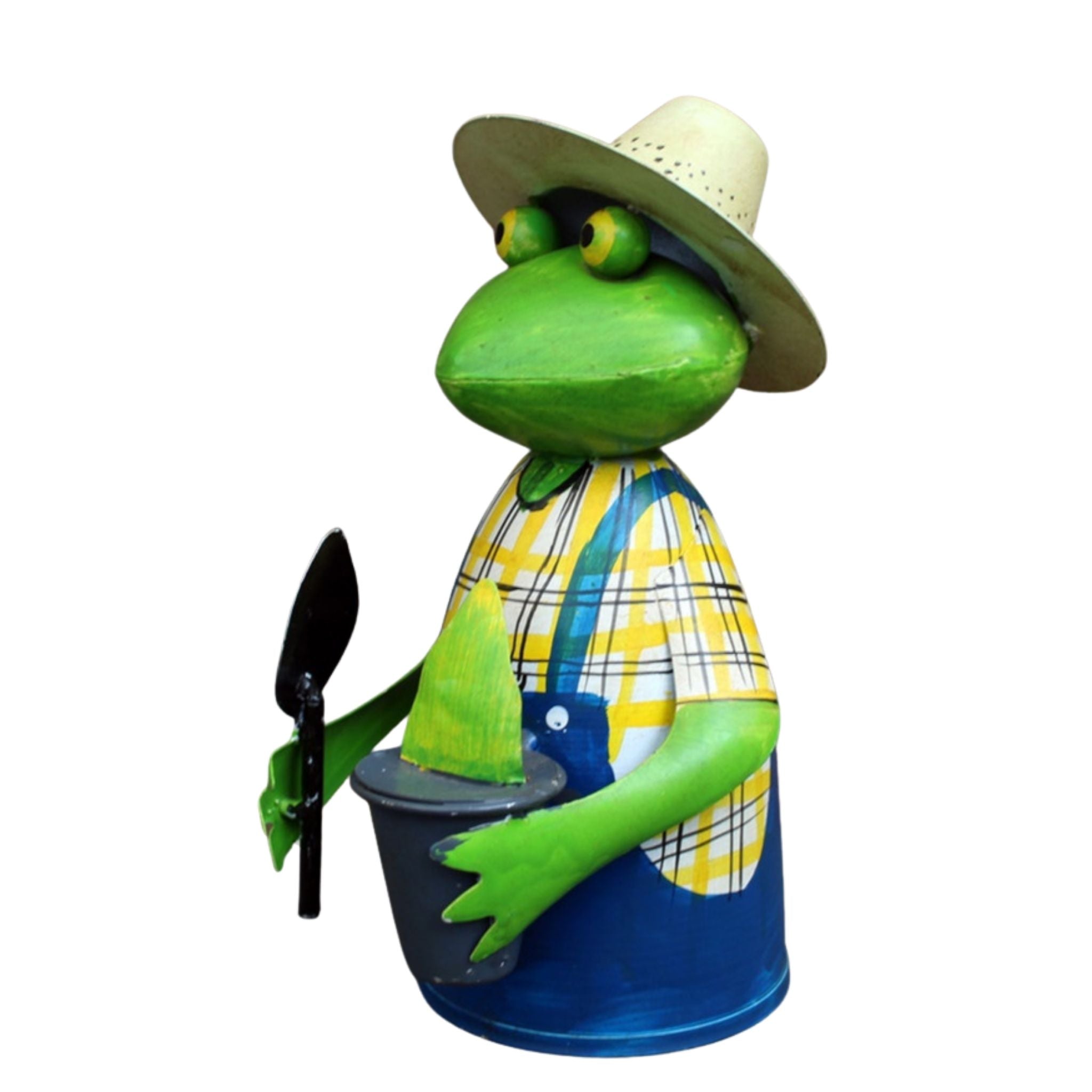Zaunhocker Gärtner Frosch Pflanze H23cm Landhausstil