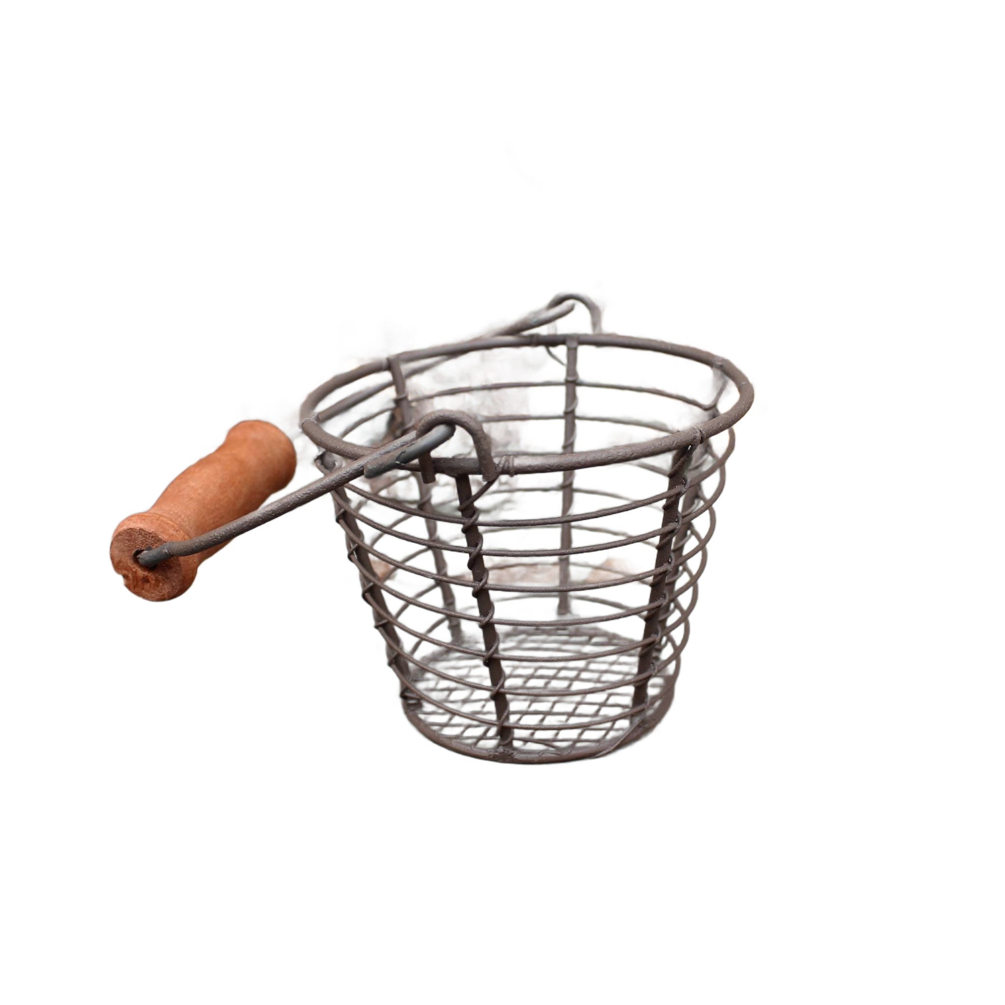 Mini Drahtkorb Rustikal mit Holzgriff Landhausstil H7 cm