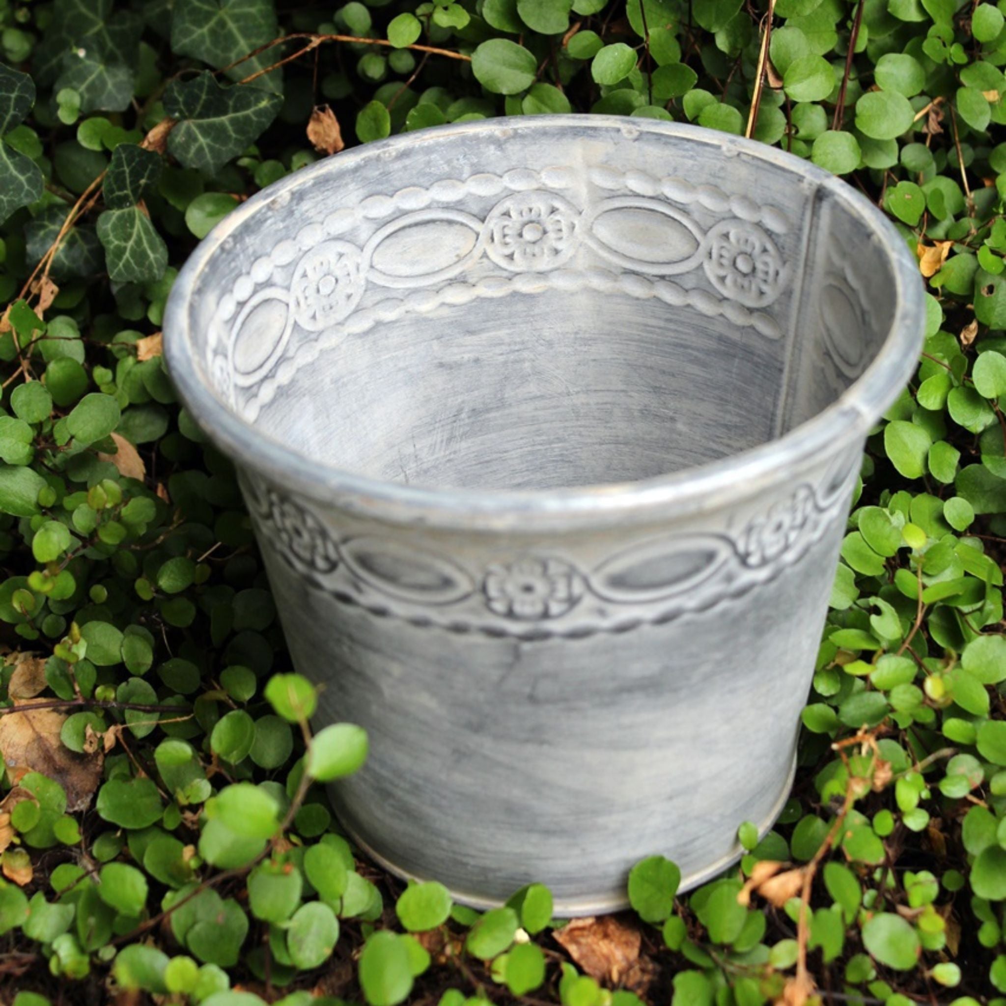 Zink Blumentopf Übertopf H13cm