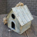 Zink Vogelhaus Rustikal Vintage-Stil H12 cm