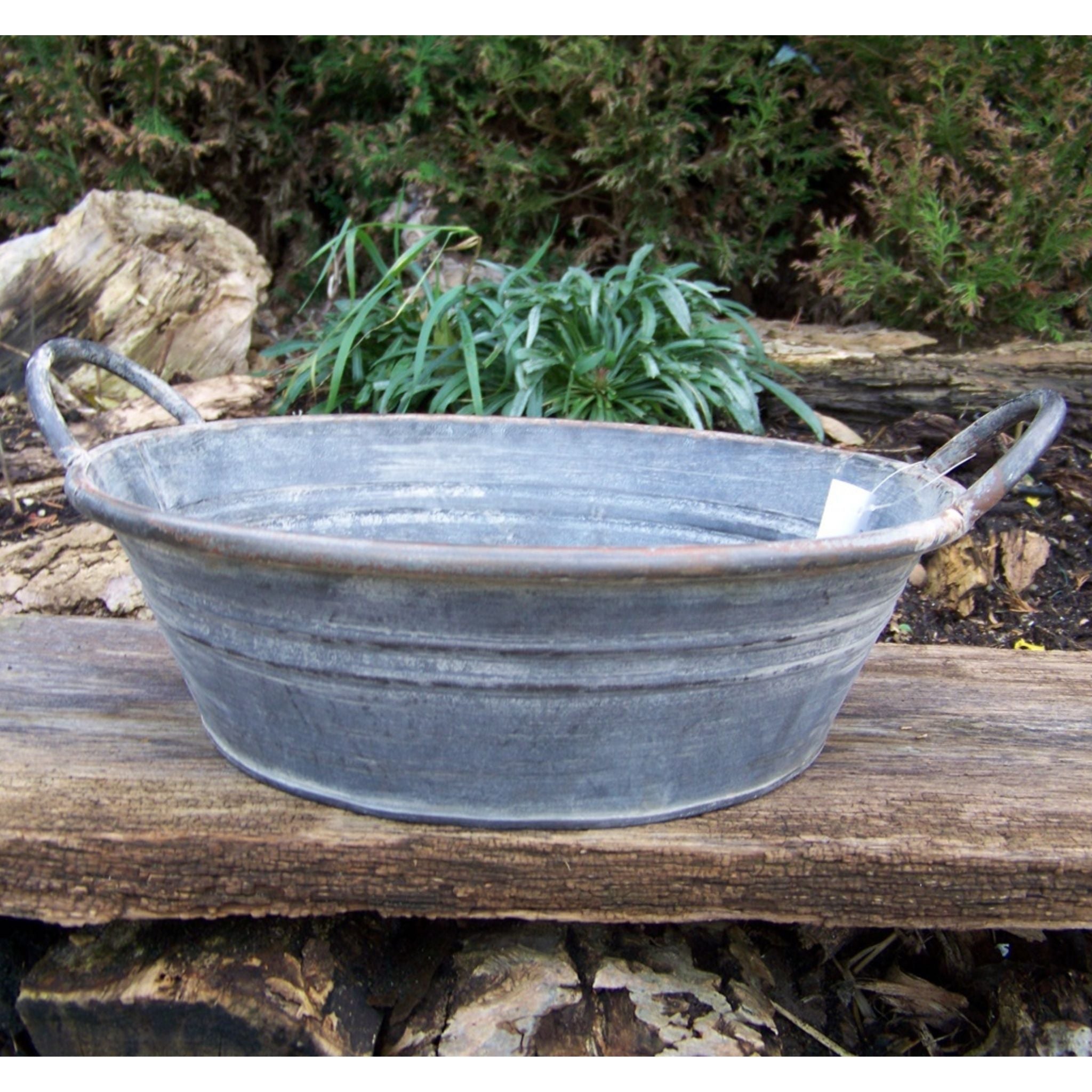 Dekoschale Zink mit Griffen