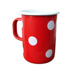 Emaille Messbecher Rot Weiß gepunktet Retro 0,5L