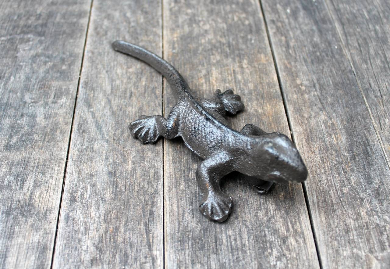 Dekofigur Eidechse Gusseisen L19cm