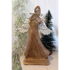 Engelfigur Holz auf Sockel Weihnachtsfigur H26cm