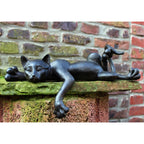 Dekofigur Katze schlafend Vintage-Anthrazit 36 cm