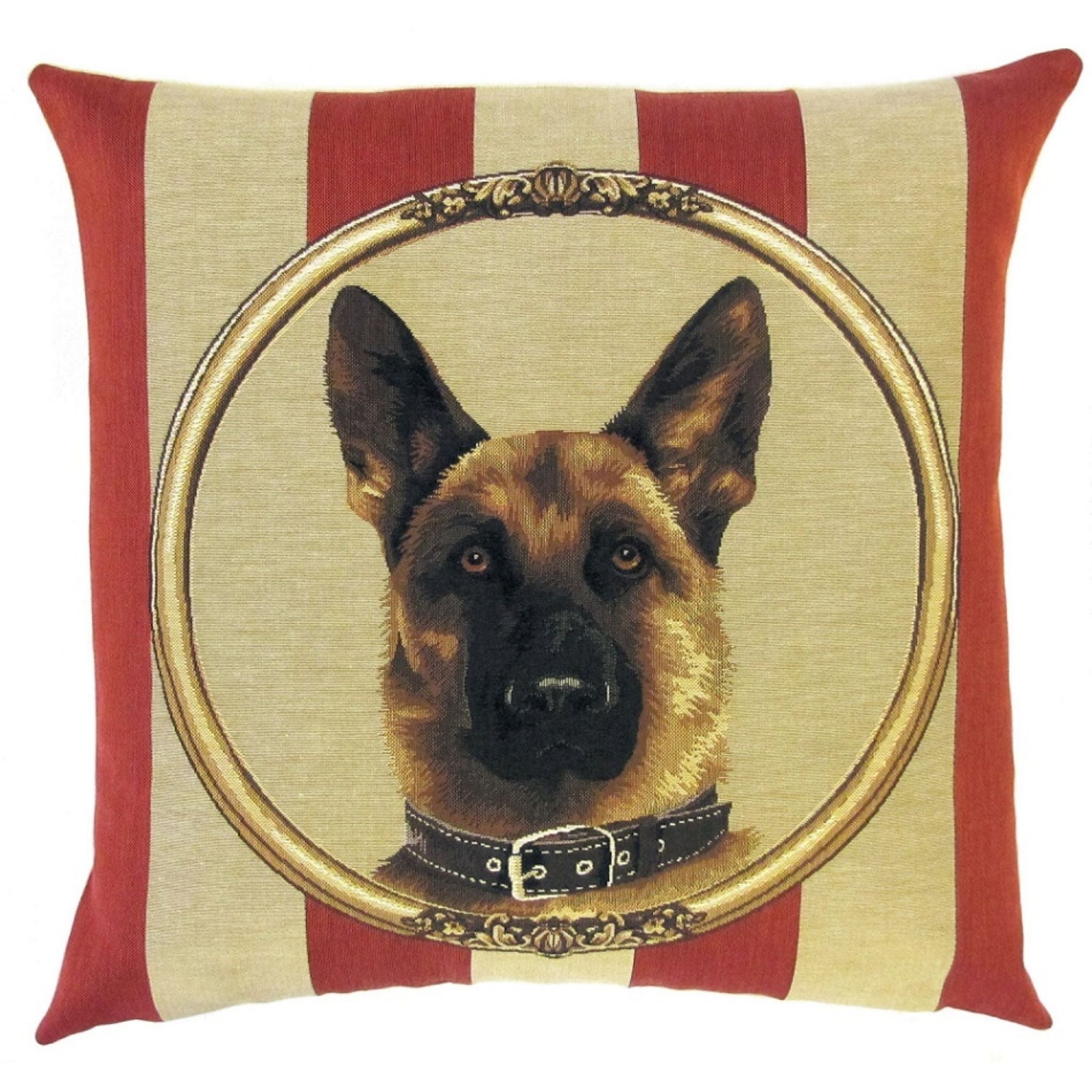 Gobelin Kissen Deutscher Schäferhund Portrait 45x45cm