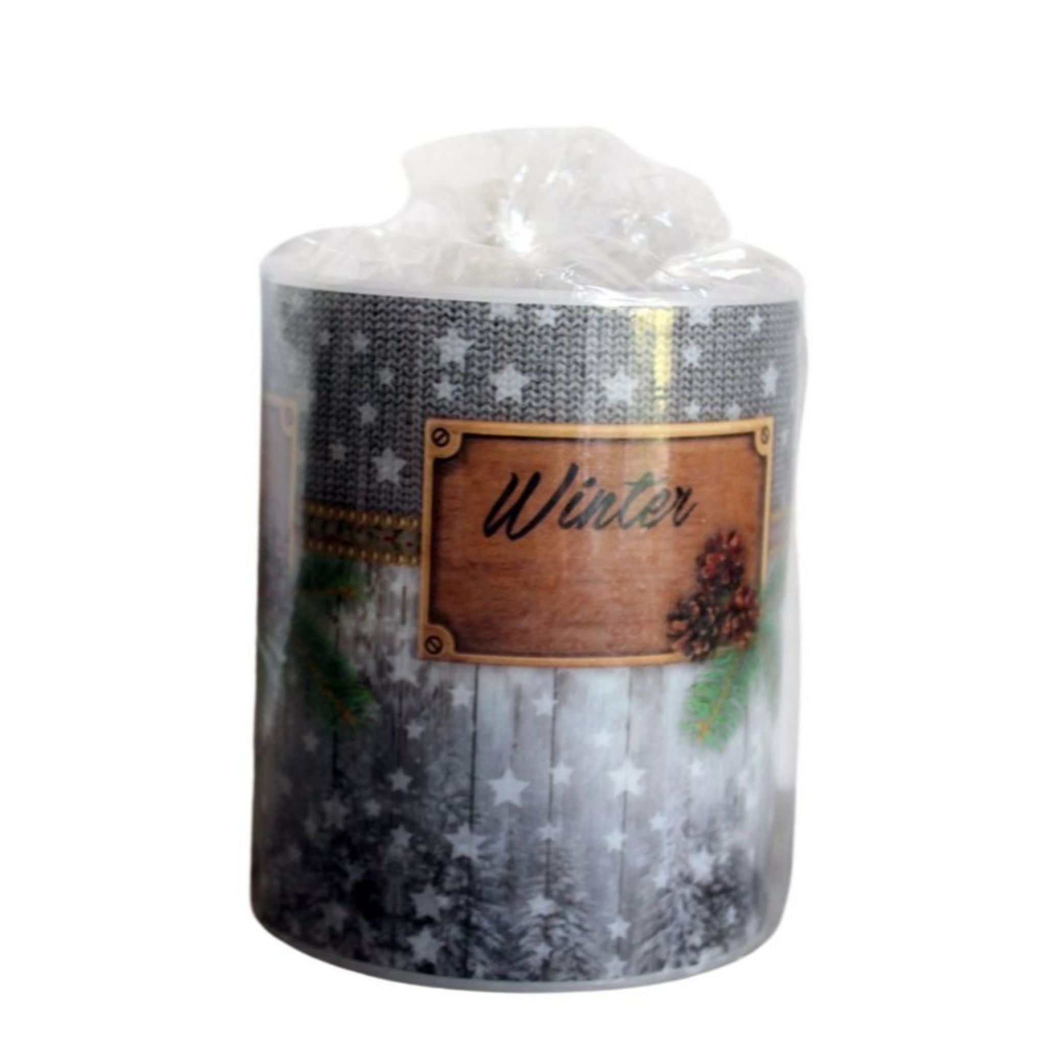 Kerze Winter Windlicht Sterne Zapfen Tischdeko