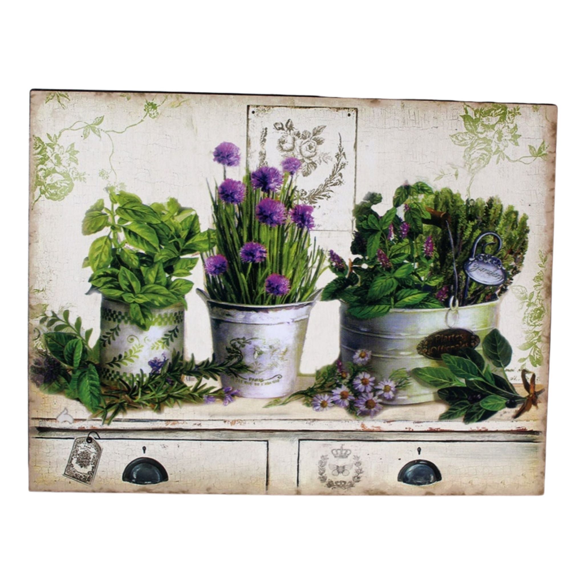 Blechschild Kräuter Shabby 25x33cm