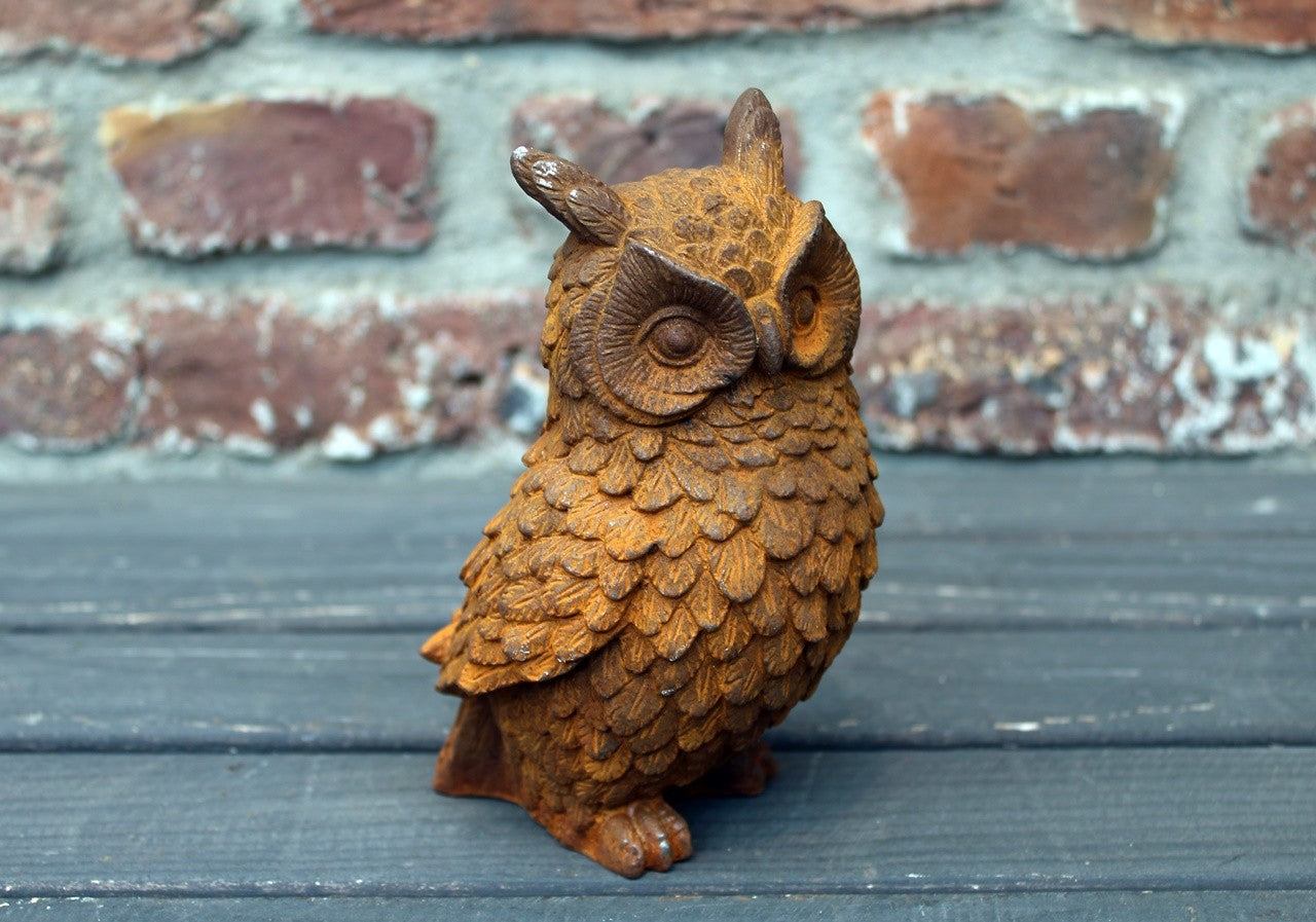 Gartenfigur Uhu Edelrost