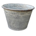 Zink Pflanzkübel Relief-Rand Vintage-Stil 22cm