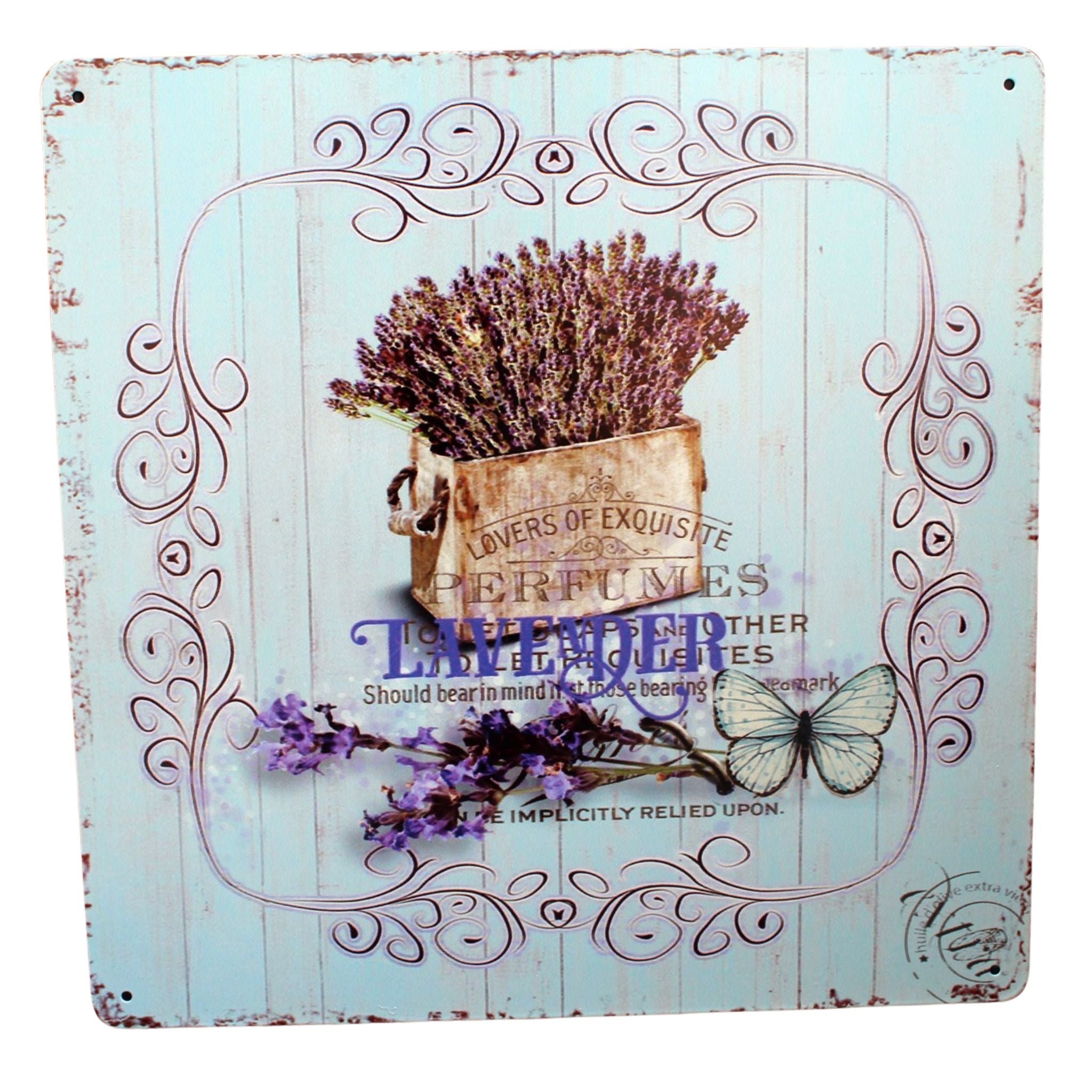 Shabby Blechschild Lavendel 30x30cm