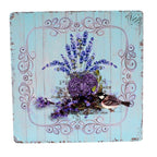 Shabby Blechschild Vogel &  Blumen Wandbild 30x30cm