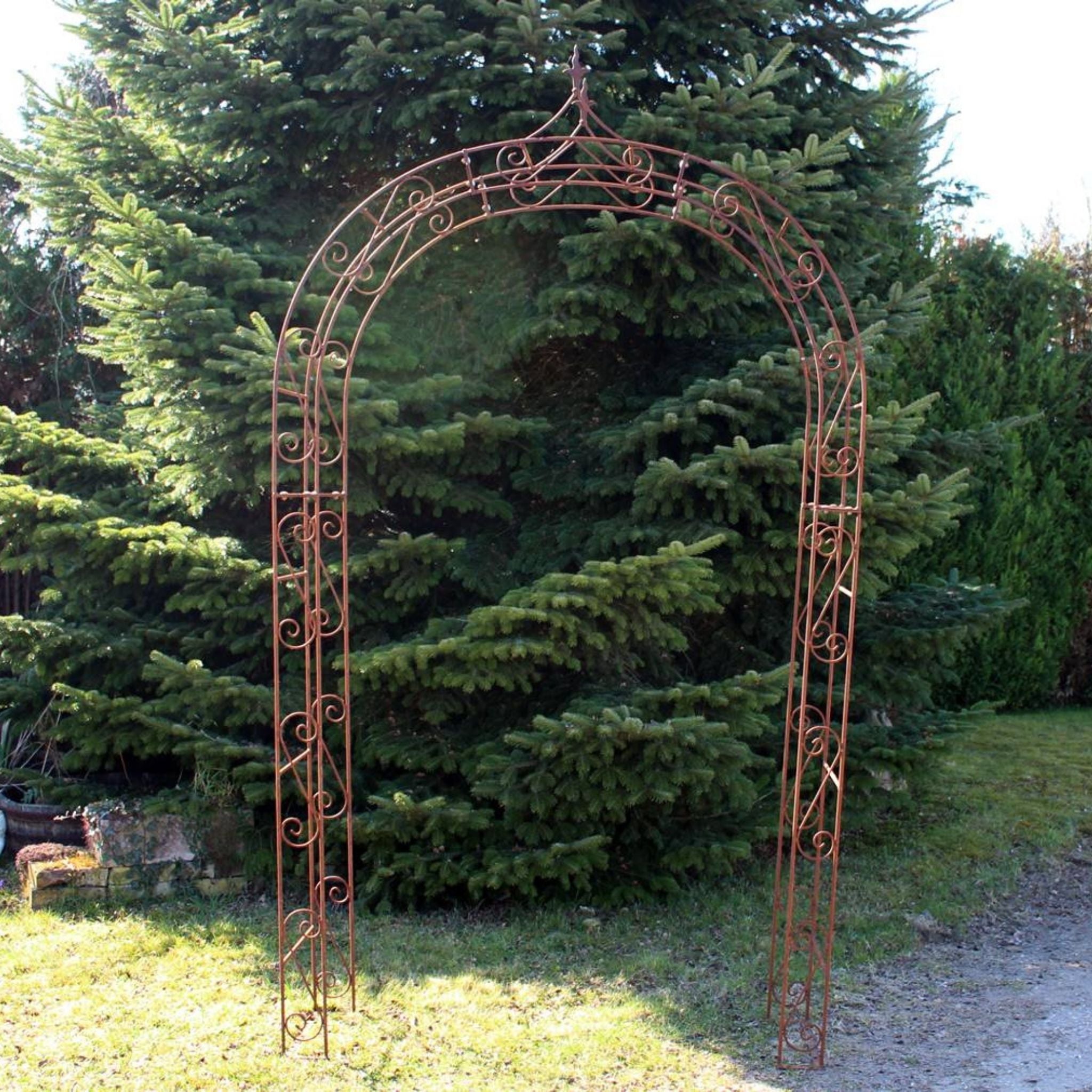 Rosenbogen mit Spitze 1,5 x 2,75 Rost