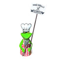 Zaunhocker Frosch Chef grillt