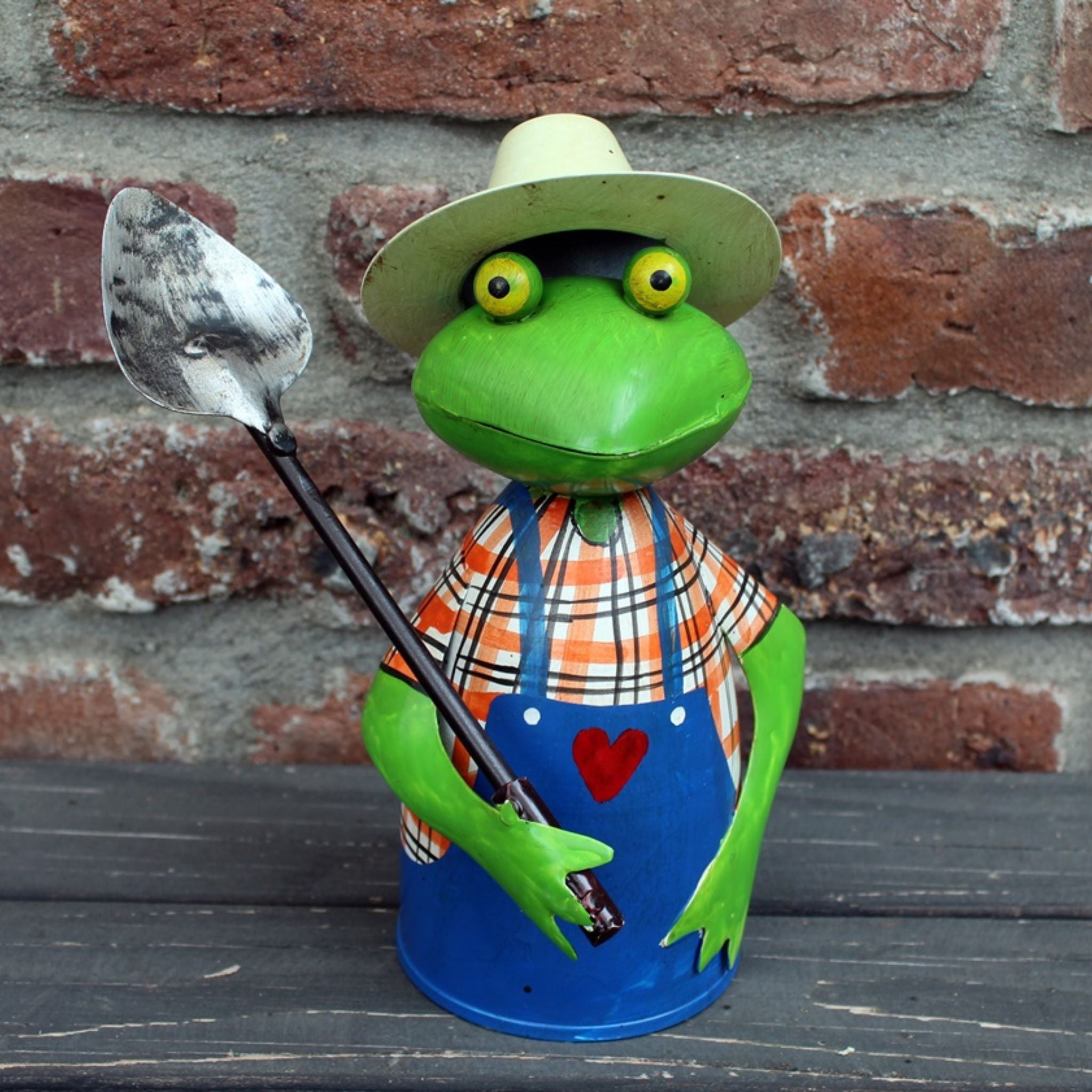 Zaunhocker Gärtner Frosch Schaufel