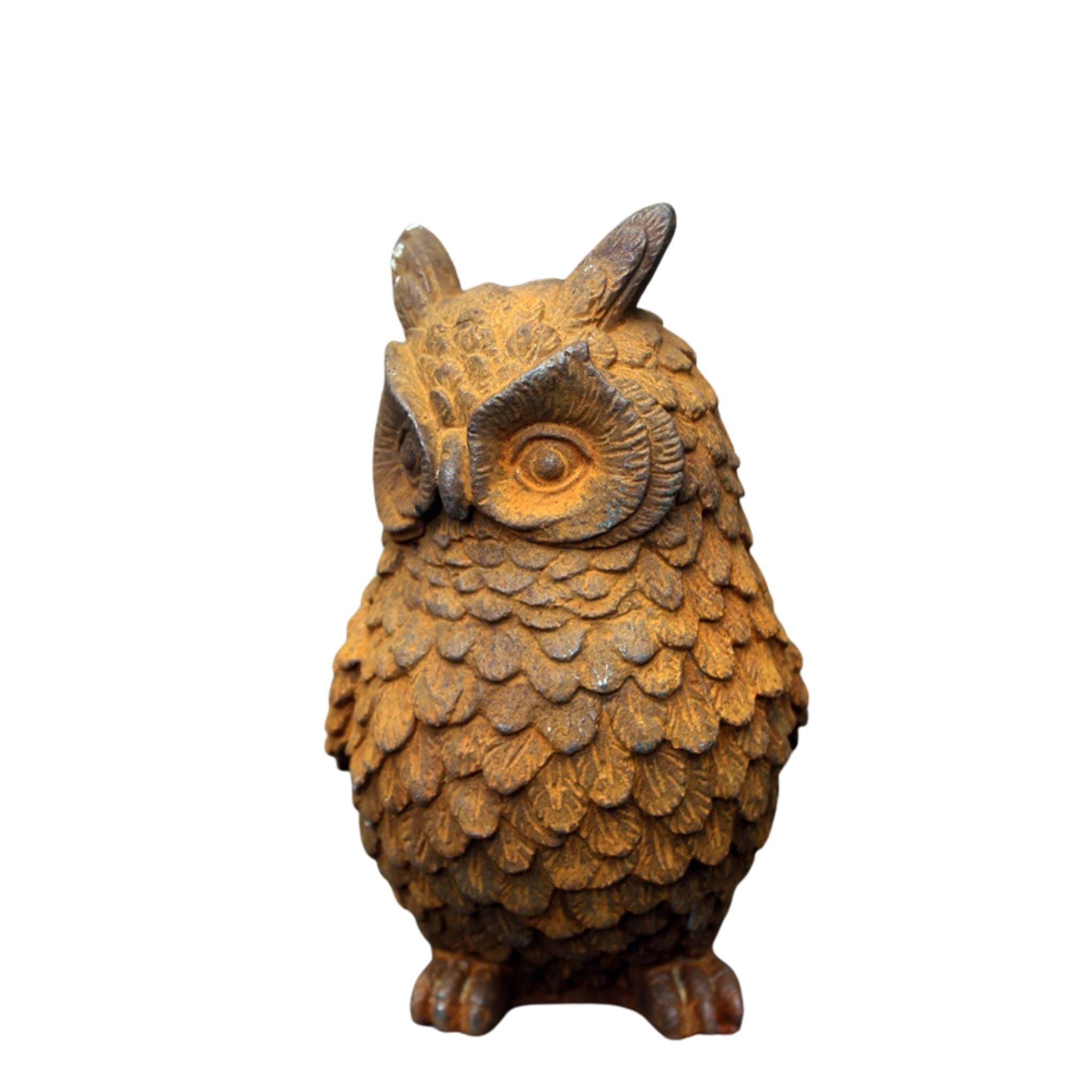 Gartenfigur Uhu Edelrost