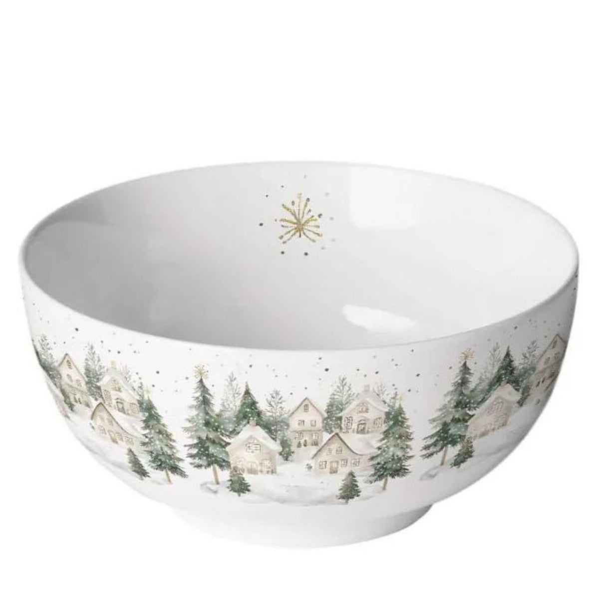 Müslischale Schnee Häuser Porzellan 14 cm