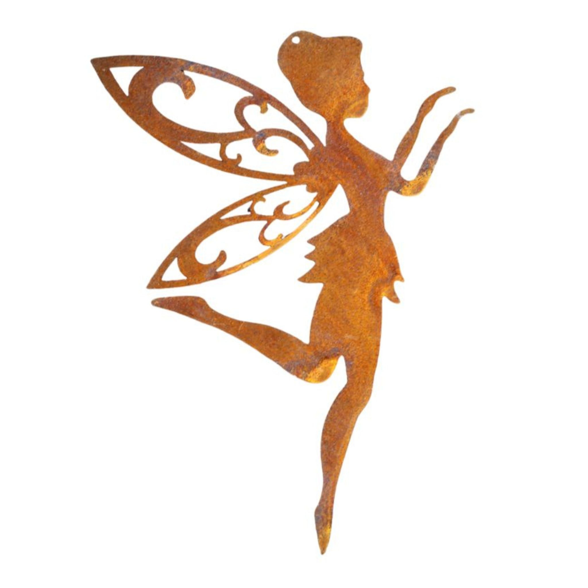 Gartenfigur Elfe tanzend Edelrost